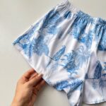 تاپ و شلوارک ساتن طرح blue forest - Image 6