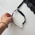 بادی فانتزی چرم و گیپور مشکی - Image 2