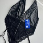 بادی فانتزی چرم و گیپور مشکی - Image 6