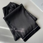 بلوز آستین کوتاه و شلوار ساتن رنگ مشکی - Image 2